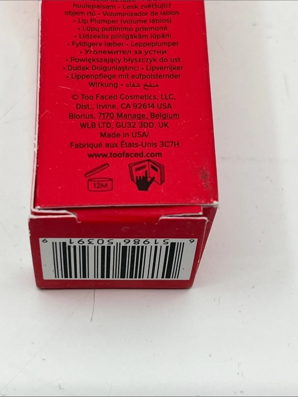 Too Faced Lip Injection Instant Ling Term Plumper Gloss Strawberry Kiss .14 Oz.